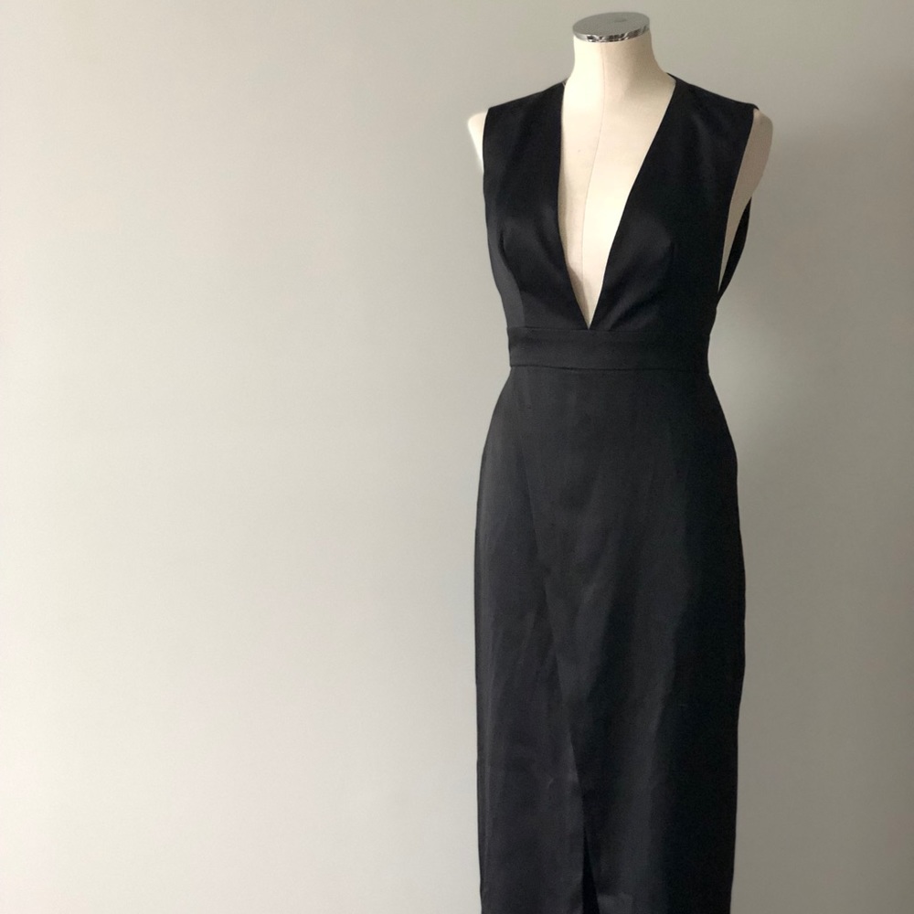 Forever 21 black satin dress